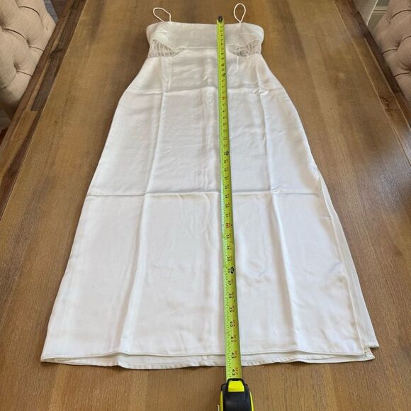 Sachin + Babi‎ White Satin Bridal Midi Slip Dress Size 0 - Picture 8 of 14